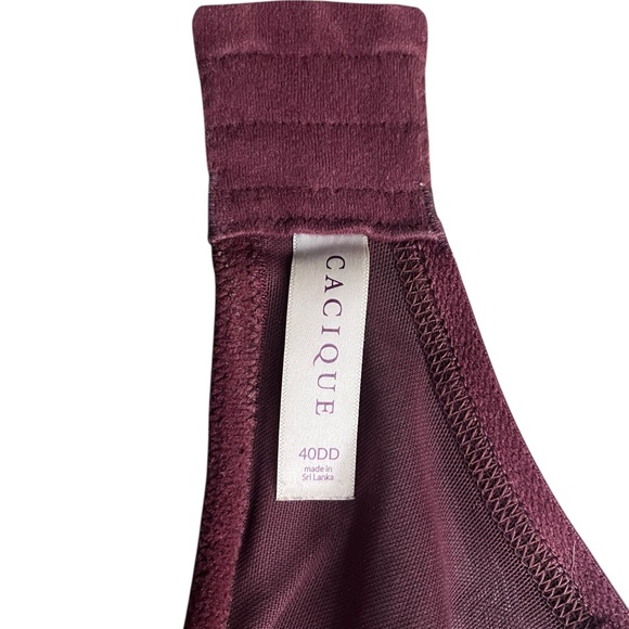 Cacique Elegant Burgundy Women's Bra. 40DD. - Picture 5 of 5